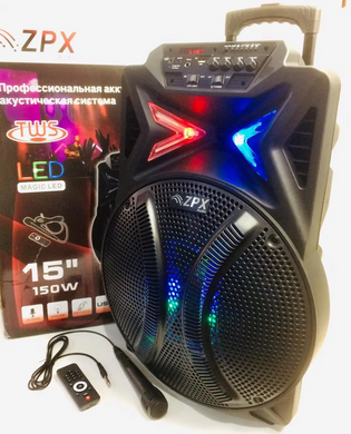 Aкустическая система беспроводная ZPX ZX-7782 | Портативная bluetooth колонка с пультом и микрофоном