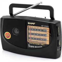 Портативний радіоприймач KIPO KB-308AC на батарейках та від мережі