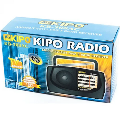 Портативный радиоприемник KIPO KB-308AC на батарейках и от сети