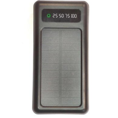 Повербанк UKC 20000 mAh на солнечных батареях (встроенные кабеля, фонарик)